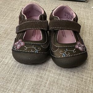 Stride Rite Brown Baby Shoes with Embroidery